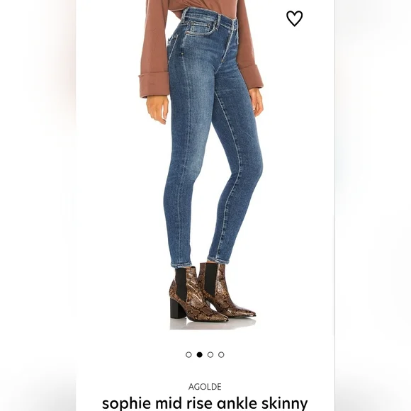 Agolde Jeans Women Size 25 Blue Sophie Style Slim Leg Mid Wash Denim - Picture 1 of 14